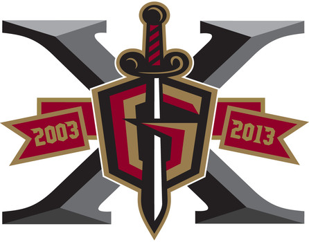 gwinnett gladiators 2012 anniversary logo iron on transfers for T-shirts